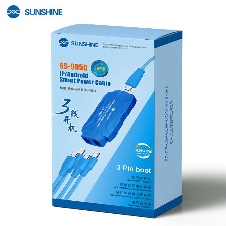 Sunshine SS-905D Power Kablo – Profesyonel iPhone Anakart Güç ve Test Kablosu