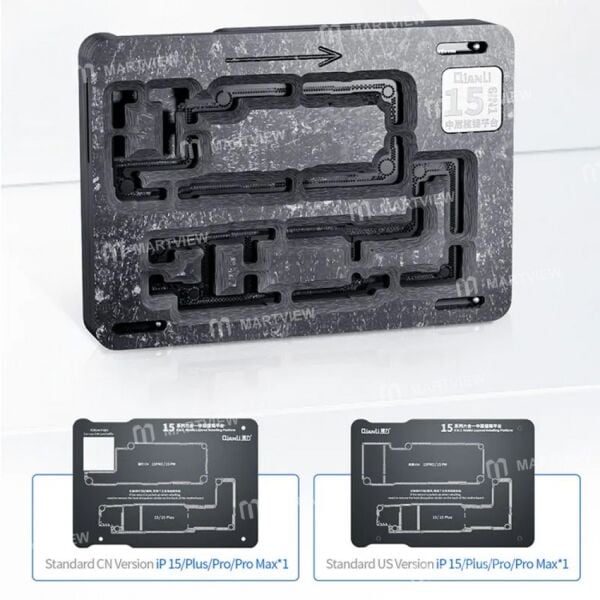 Qianli iPhone 15 Serisi 6-in-1 Ekran Birleştirme Kalıbı – 15 / 15 Plus / 15 Pro / 15 Pro Max Uyumlu Profesyonel Laminasyon Aparatı