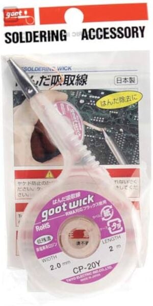 Goot Wick CP-20Y 2.0mm Lehim Emme Teli 2 Metre – Profesyonel Desoldering Wick