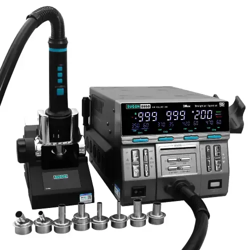 Sugon 8650 Dijital Sıcak Hava Rework İstasyonu – Profesyonel SMD BGA Sökme ve Lehimleme Makinesi