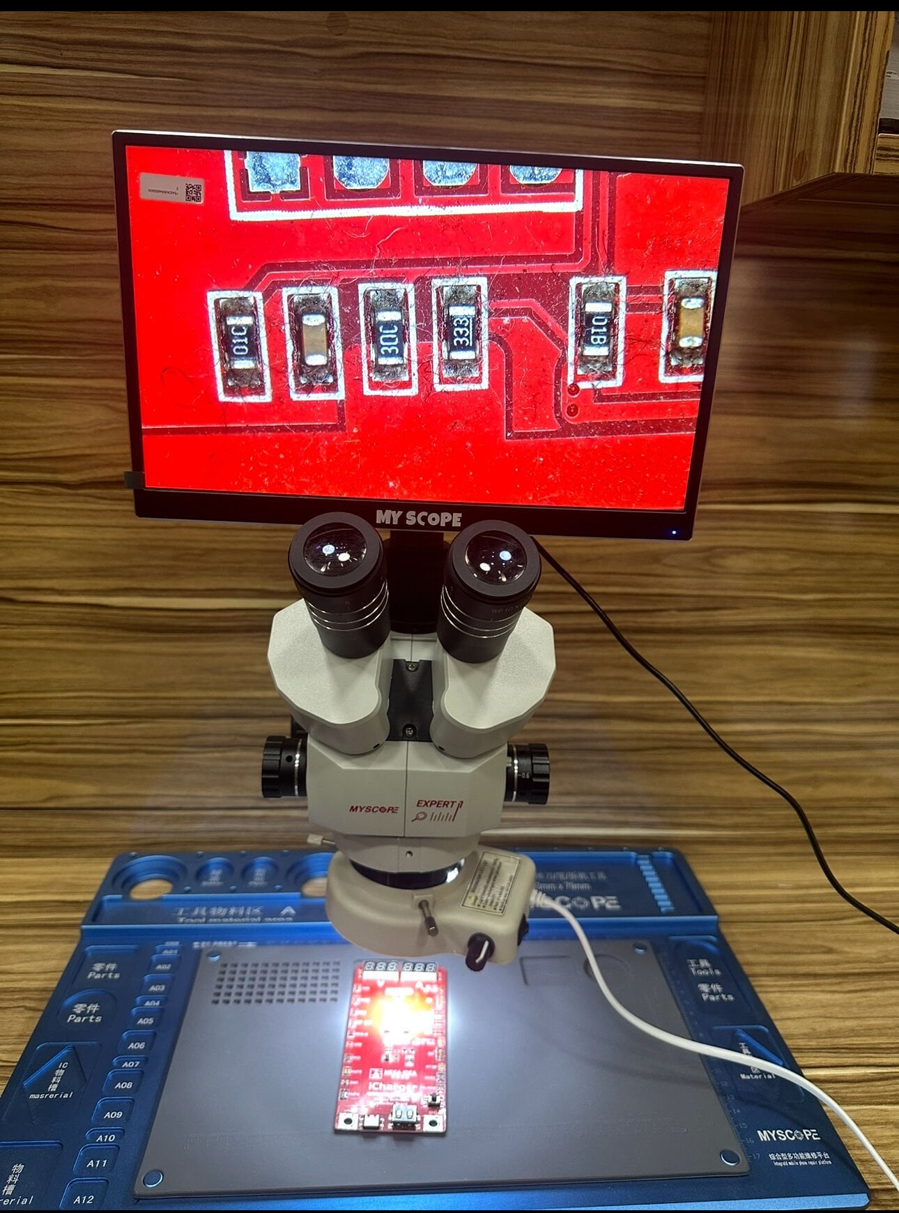 My Scope Expert LCD Ekranlı Trinoküler Mikroskop – Profesyonel PCB ve Anakart Tamir Cihazı