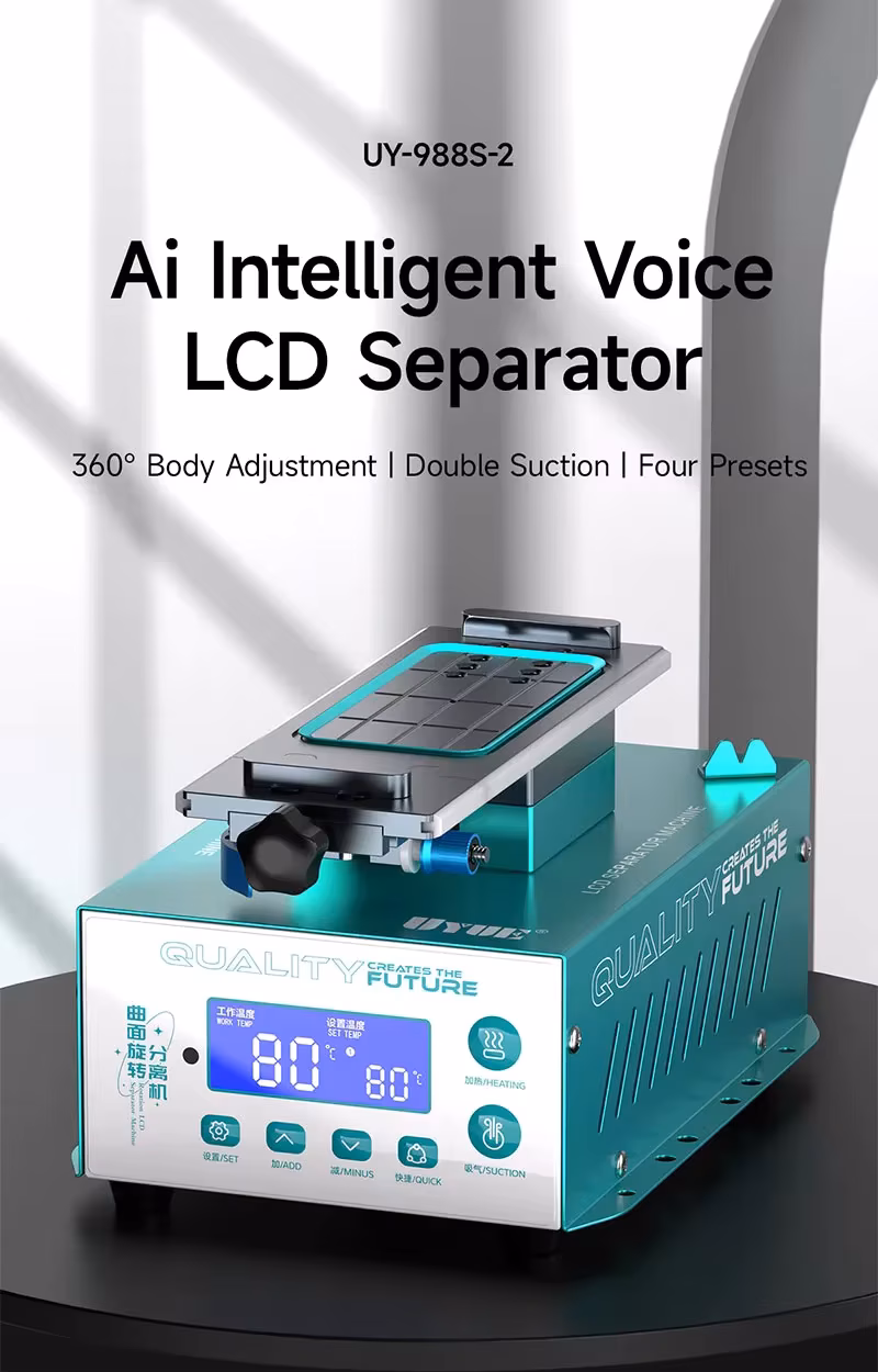 Uyue 958S 2’si 1 Arada Ekran Sökme Makinesi – Profesyonel Vakumlu LCD Dokunmatik Cam Ayırma Cihazı