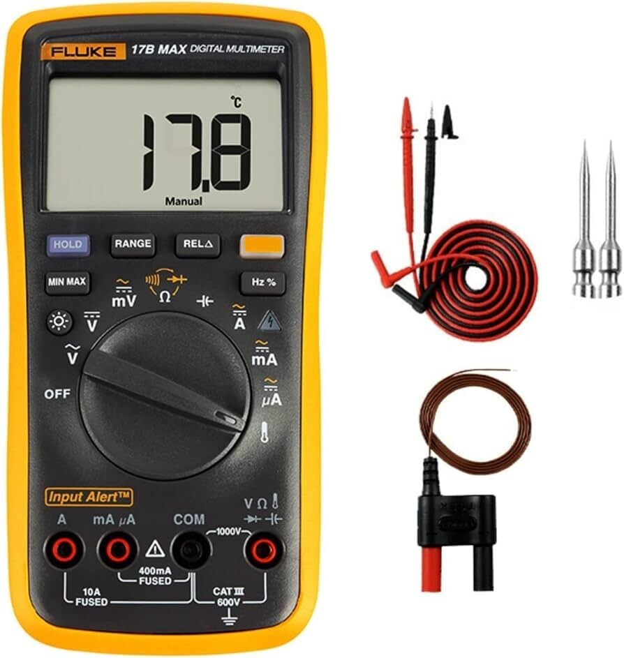 Fluke 17B Max Dijital Multimetre – Profesyonel True RMS AC/DC Elektrik Ölçüm Cihazı