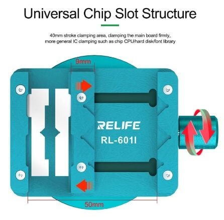 Relife RL-601I IC Entegre Tutucu – Anakart Çip Sabitleme ve Mikro Lehimleme Standı