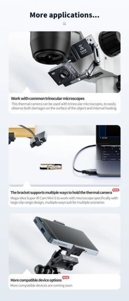 Super IR Cam Mini S Kızılötesi Termal Kamera – Telefon Tamir ve PCB Arıza Tespit Modülü