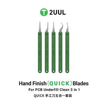2UUL Hand Finish Quick Blades 5’li PCB Underfill Temizleme Bıçak Seti – Profesyonel Anakart Kazıma Aparatı