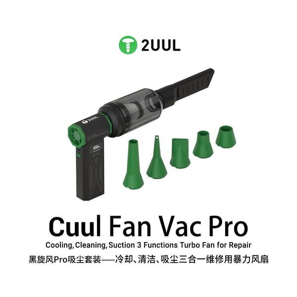 2uul DA970 Cuul Fan Vac Pro Çok Fonksiyonlu Turbo Fan – Üfleme, Vakum ve Elektronik Temizlik Cihazı
