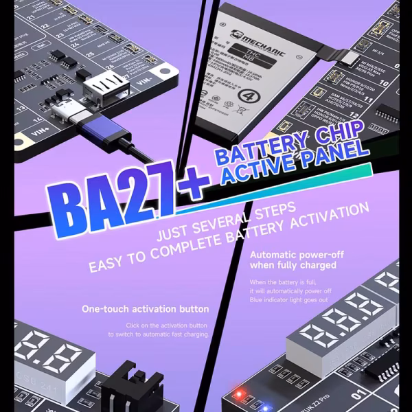 Mechanic BA27+ Batarya Çip Aktif Etme ve Programlama Paneli (iPhone ve Android Uyumlu)