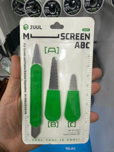 2UUL DA89 Telefon Ekran Sökme Seti 3’lü Metal Spatula Açma Aparatı