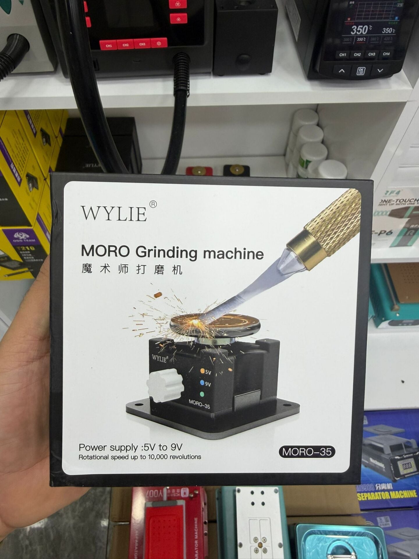 Wylie MORO-35 Lehim Ucu Taşlama Makinesi 10000RPM Ayarlanabilir Mikro Taşlama Cihazı