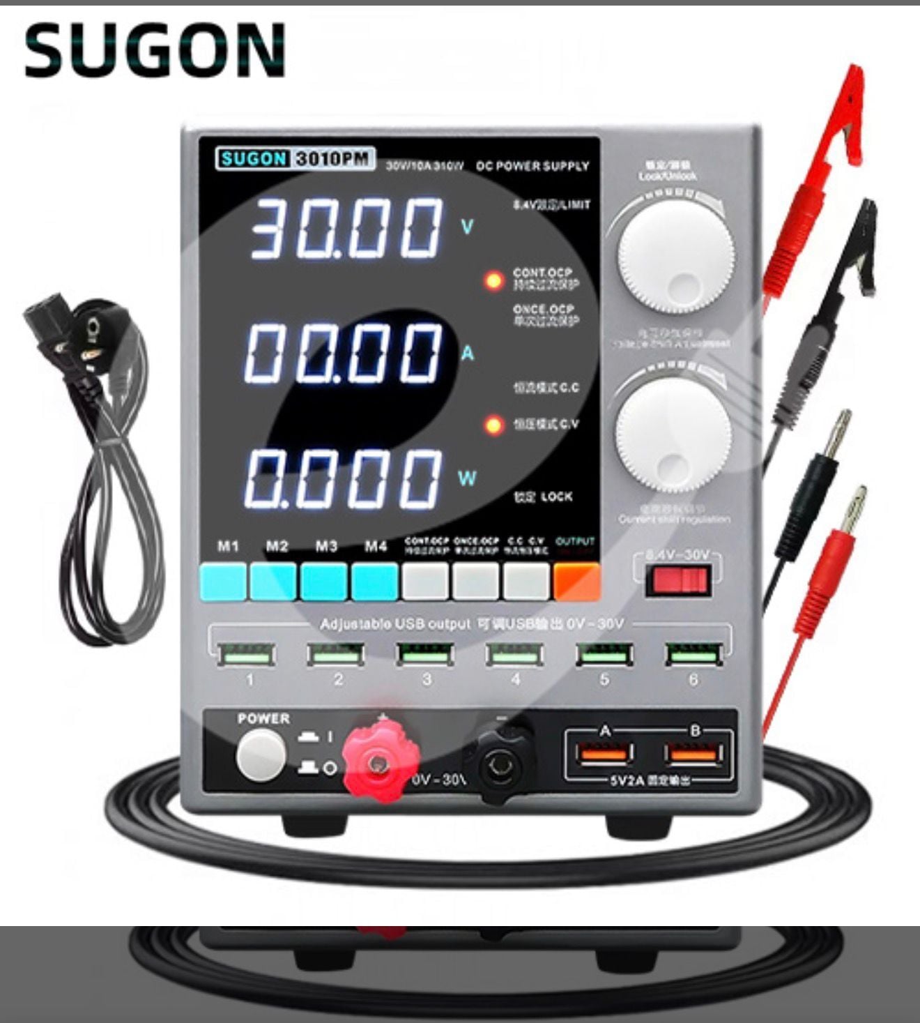 Sugon 3010PM Ayarlanabilir Dijital DC Güç Kaynağı 30V 10A Teknik Servis Besleme Cihazı