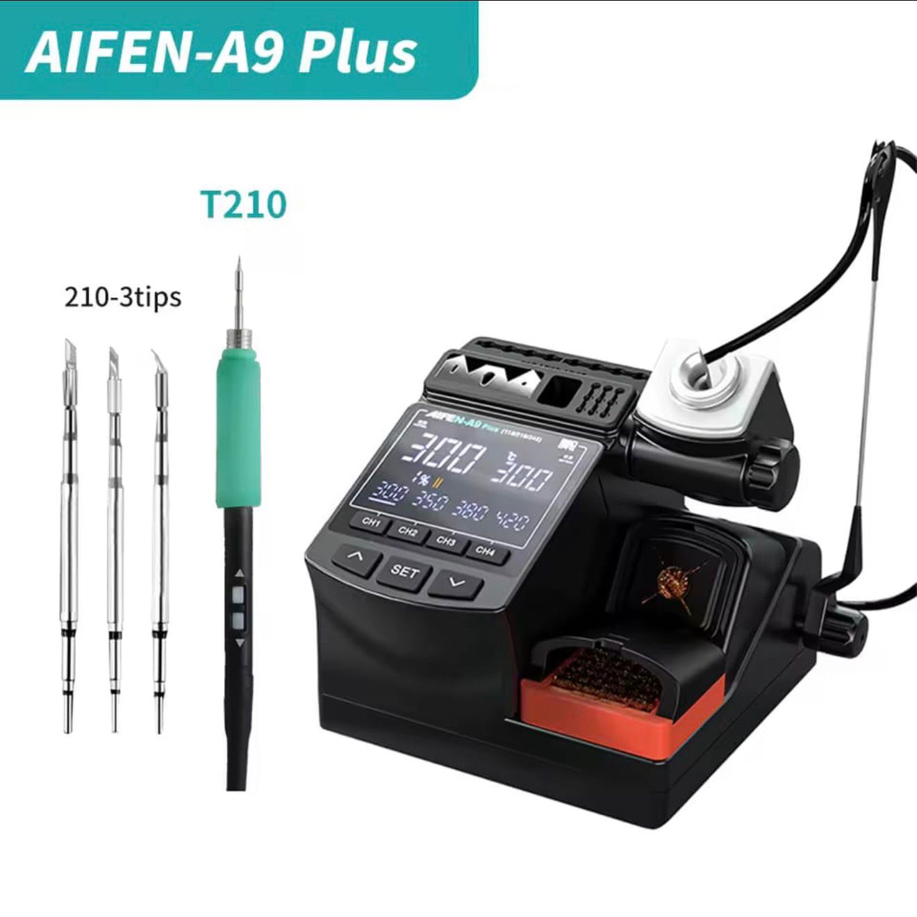 Aifen A9 Plus T210 Akıllı Havya İstasyonu Dijital Lehimleme Teknik Servis Seti