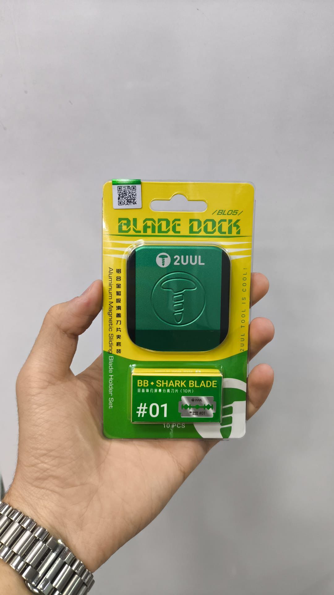 2UUL Blade Dock BL05 Manyetik Jilet Kutusu ve BB Shark Blade #01 Tamir Bıçağı Seti 10’lu