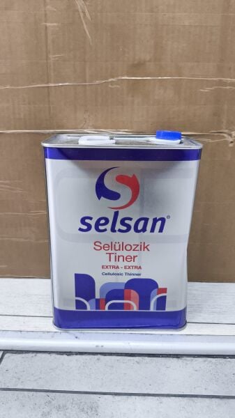Selsan Extra Güçlü Selülozik Tiner Metal Kutu Profesyonel Temizlik ve Çözücü Sıvı