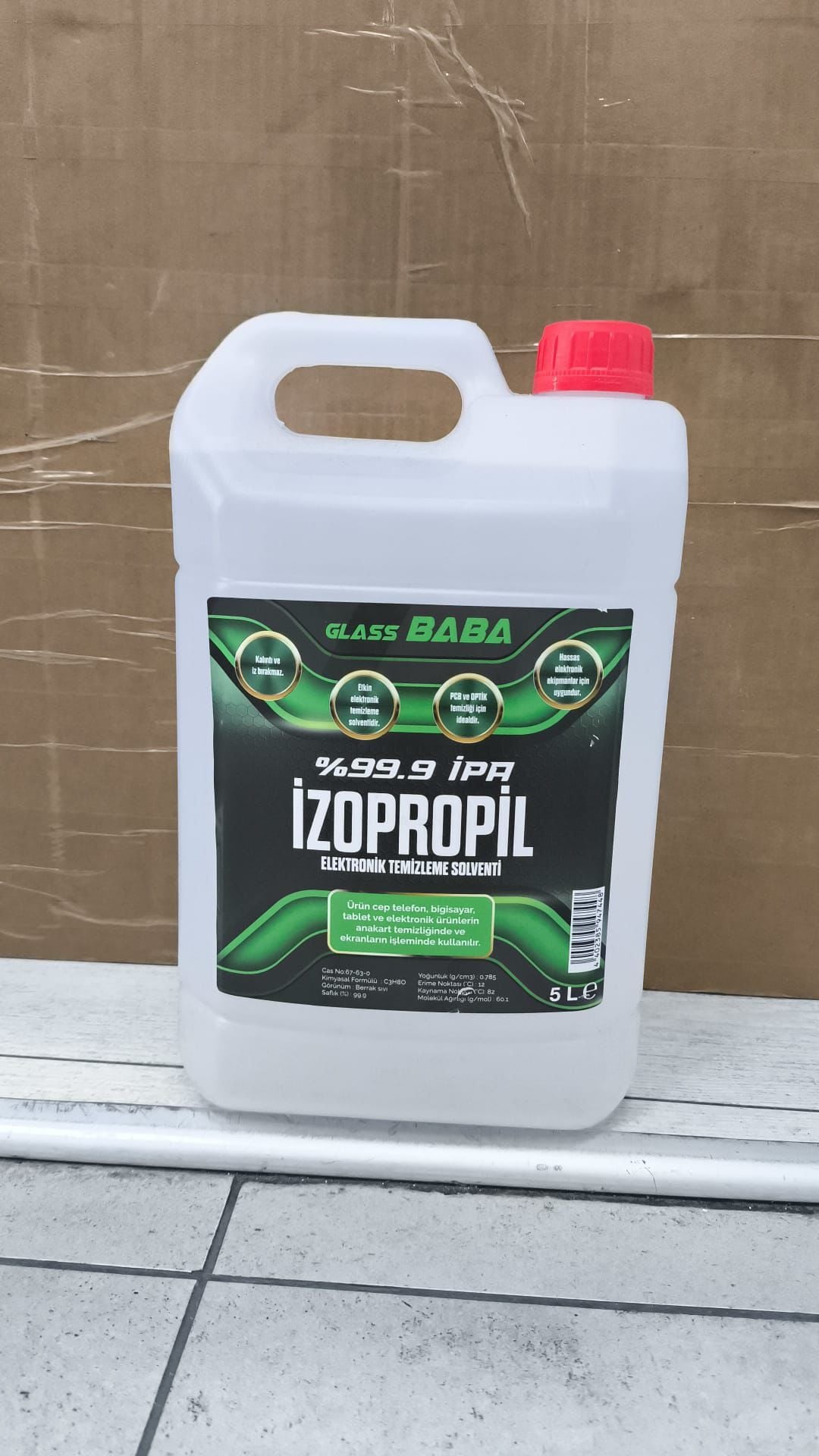 Glass Baba %99.9 Saf İzopropil Alkol 5 Litre Elektronik Devre ve PCB Temizleme Solüsyonu IPA Temizleyici