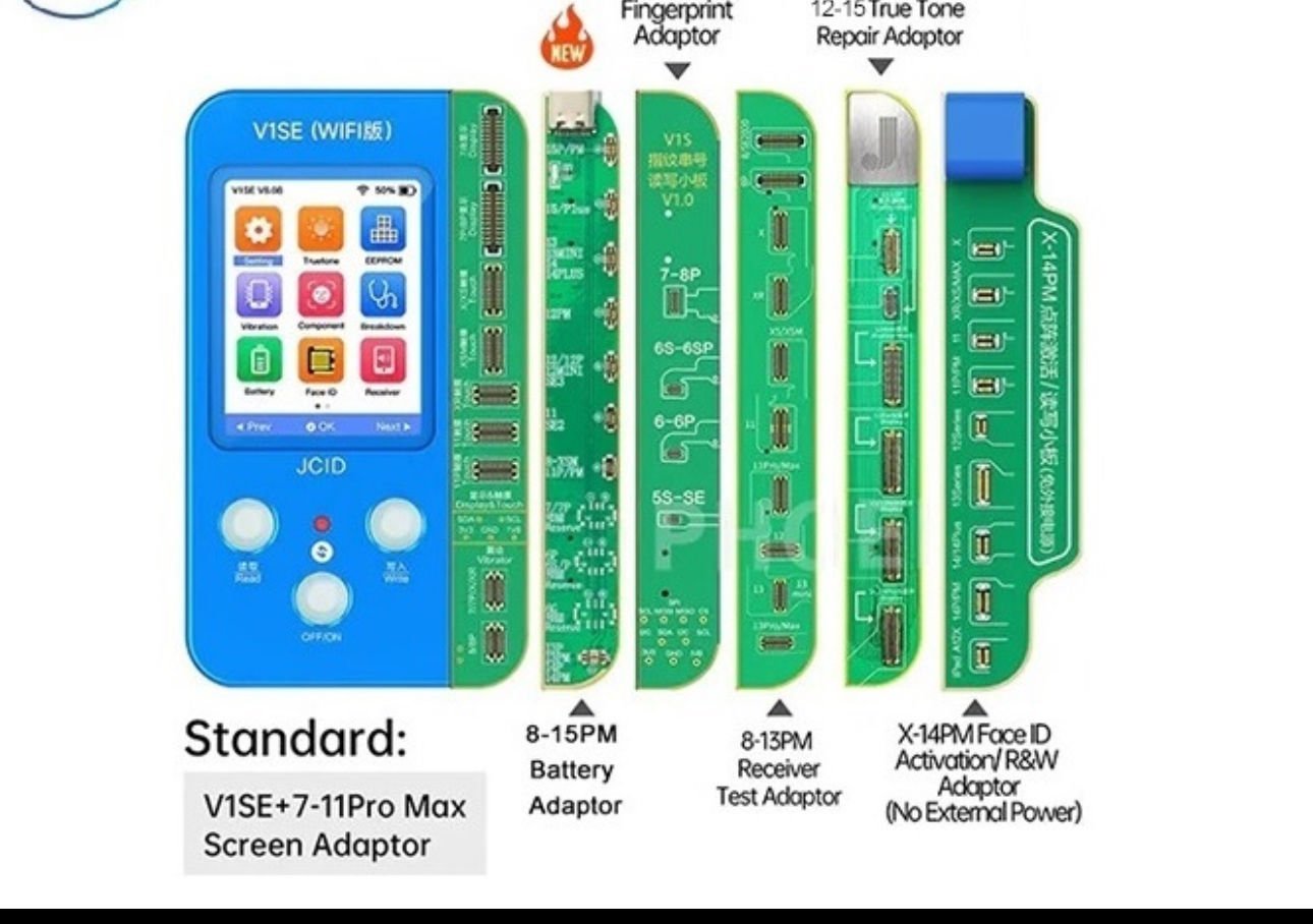 JC V1SE 7 in 1 (12-14 Serisi Yan Sanayi ve Orijinal Ekran Truetone Repair Bordu ile Birlikte)