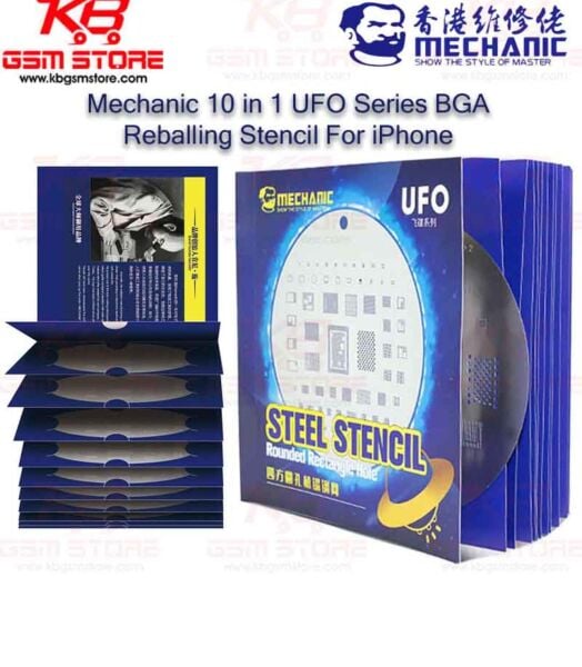 Mechanic UFO Full iPhone Entegre Kalıpları – Profesyonel BGA Reballing Stencil Seti
